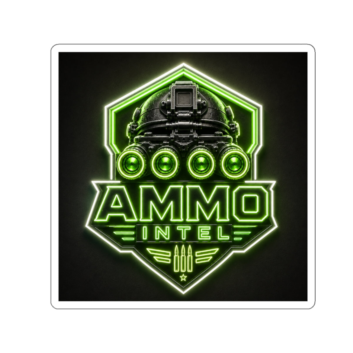 Ammo Intel Neon Quad Nods Tactical Die-Cut Sticker